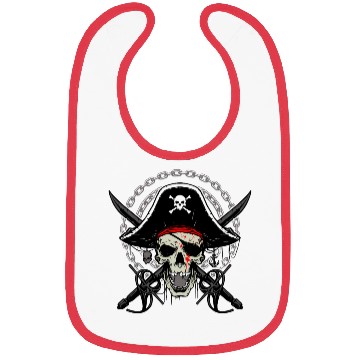 Discover Ahoy Buccaneers Avast Ye motif of Pirate Skull Bibs