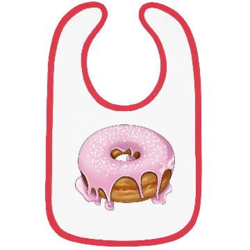 Discover Pink donut with sprinkles Bibs