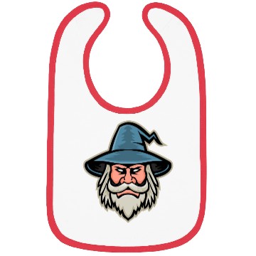 Discover Wizard Head Mascot Bibs