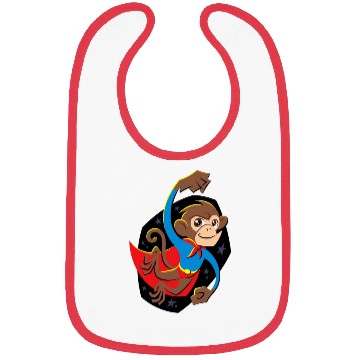 Discover monkey cartoon Bibs