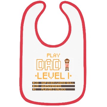Discover New Dad Gift Funny Dad Level 1 Bibs Gaming