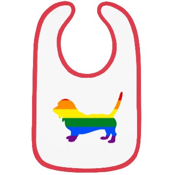 Discover Gay Pride Dog Basset Hound Rainbow Gay Pride Flag Bibs
