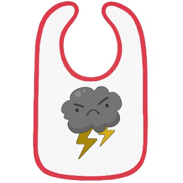 Discover Angry Cloud With Lightning Thunderstorm Weather Bibs