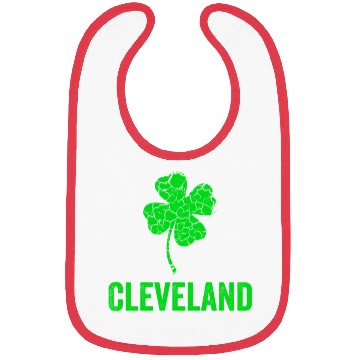 Discover Cleveland Irish, St Patricks Day, Four Leaf Clover Bibs