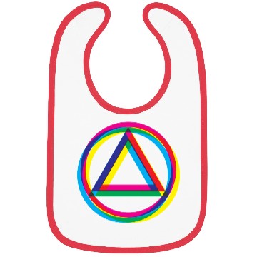 Discover Recovery Logo Triangle and Circle Shifted Colors Bibs