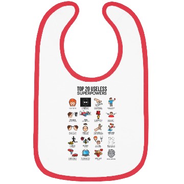 Discover Top 20 Useless Superpowers Hero Funny Cool Gift Bibs