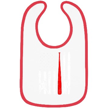Discover Baseball Pitcher Batter American Flag 4th of July Bibs