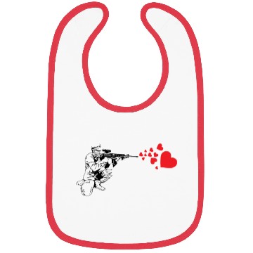 Discover Graffiti Military Rifle Shooting Out Hearts Artsy Bibs