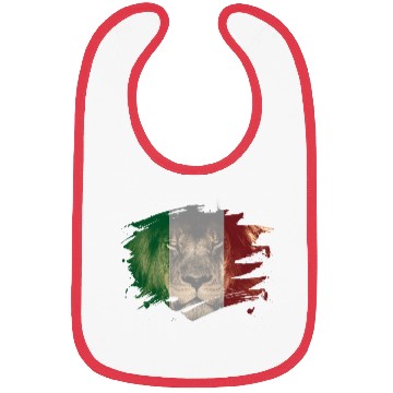 Discover Italy Flag & African Lion Picture Bibs