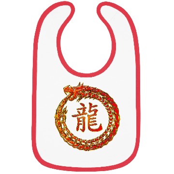 Discover Fire Dragon In Circle with Chinese Dragon Symbol Bibs