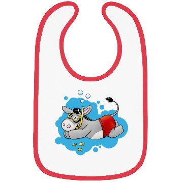 Discover Fluffy donkey swimming Bibs