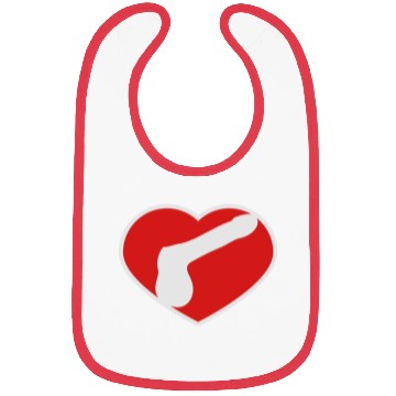 Discover logo i love heart gay gay cock lover penis big man Bibs