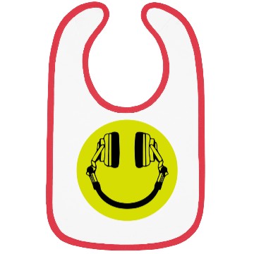 Discover Headphone Smiley Acid House Cans MUSIC RAVE WEED D Bibs