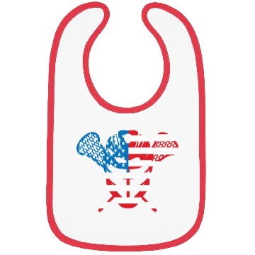 Discover Lacrosse Helmet and Sticks American Flag Bibs