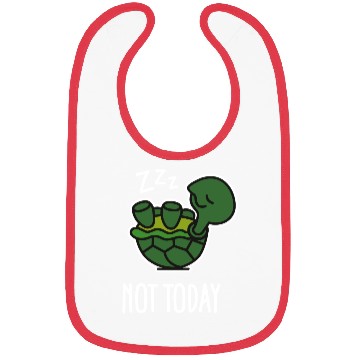 Discover Not today - cute sleeping lazy turtle baby Bibs