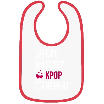 Discover Eat Sleep KPOP Repeat Bibs
