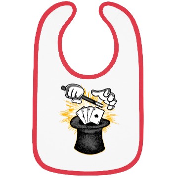 Discover Magician Hat Wand & Magic Cards Bibs