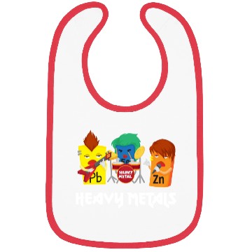 Discover Funny Heavy Metals Chemistry Elements Rock Band Bibs