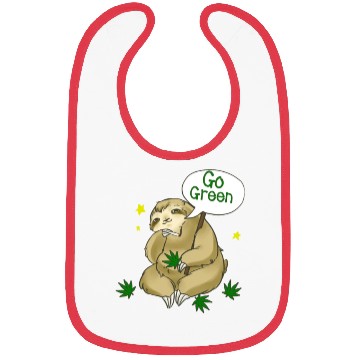 Discover go green marijuana sloth Bibs