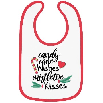 Discover Candy cane wishes and mistletoe kisses Bibs