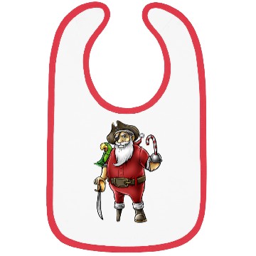 Discover Santa Pirate Funny Christmas Candy Cane Hook Hand Bibs