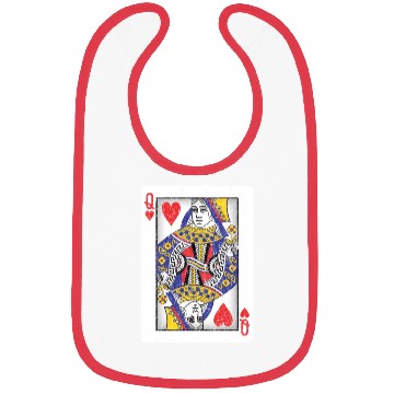 Discover queen of hearts playing card Bibs