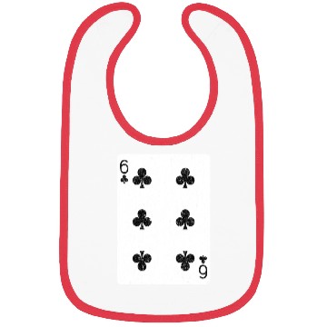 Discover six of clubs playing card Bibs