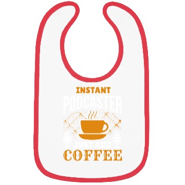 Discover Podcaster Coffee Podcasting Caffeine Microphone Bibs