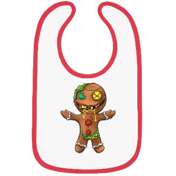 Discover Zombie Christmas Gingerbread Man Funny Holiday Bibs