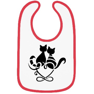 Discover Loving Cats with Heart and Infinity Symbol. Meow. Bibs