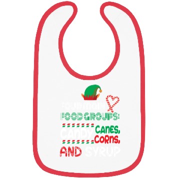 Discover four main food groups candy candy funny elf saying Bibs