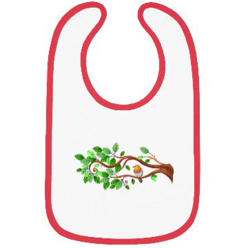 Discover tree flowers bird Bibs