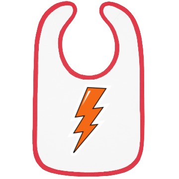 Discover Lightning Bolt, orange lightning, electric Bibs