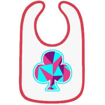 Discover Playing card clover gift game player poker neon Bibs