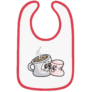 Discover HOT CHOCOLATE AND MARSHMALLOW Love funny comic Bibs