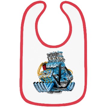 Discover Hot Rod Race Car Dragster Engine Cartoon Bibs