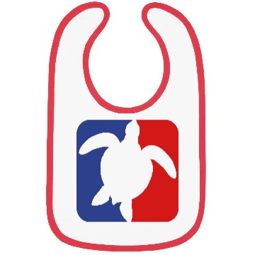Discover red blue square button sea turtle silhouette outli Bibs