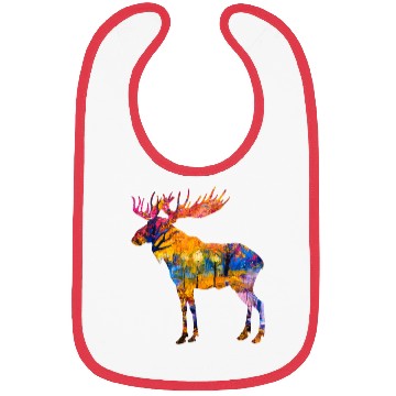 Discover Colorful Canadian Moose Bibs Abstract Paint Wild
