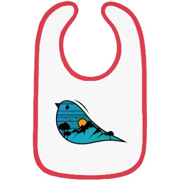 Discover Blue Bird Nature Cartoon Bibs