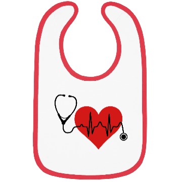 Discover Stethoscope Heartbeat Heart Bibs