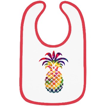 Discover Colorful Beautiful Pineapple Hippie Color Funny Bibs