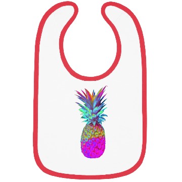 Discover Retrowave Neon Pineapple Vaporwave Hawaiian Gift Bibs