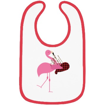 Discover Cute Pink Flamingo Playing Bagpipes Musician Gift Bibs