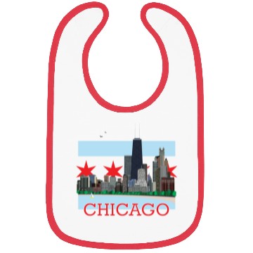 Discover Chicago Skyline and Flag Bibs