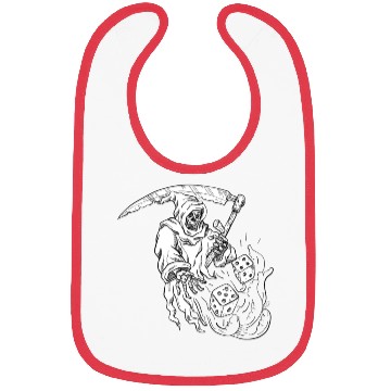 Discover The Grim Reaper Rolling the Dice Drawing Bibs