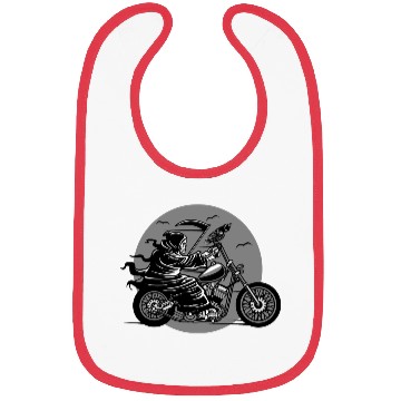 Discover Death Motorcycle Death Grim Reaper Crow Gift Idea Bibs