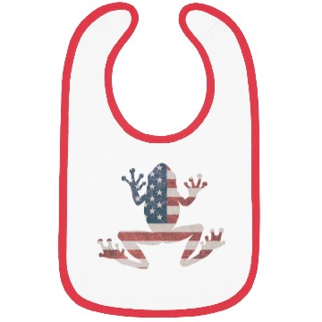 Discover Frog American Flag Pride 4th Of July Frog Lover Bibs
