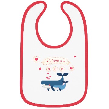 Discover i love you mom whale Bibs