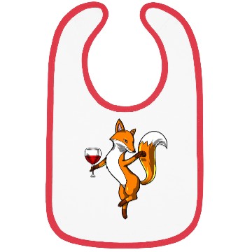 Discover Cute Fox Wine Drinking Lover Party Bibs