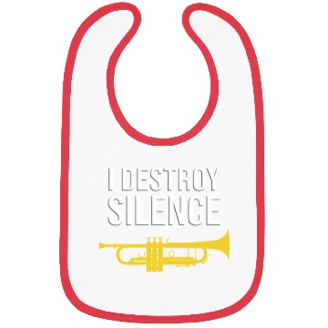 Discover Trumpet - I DESTROY SILENCE, Funny gift idea Bibs